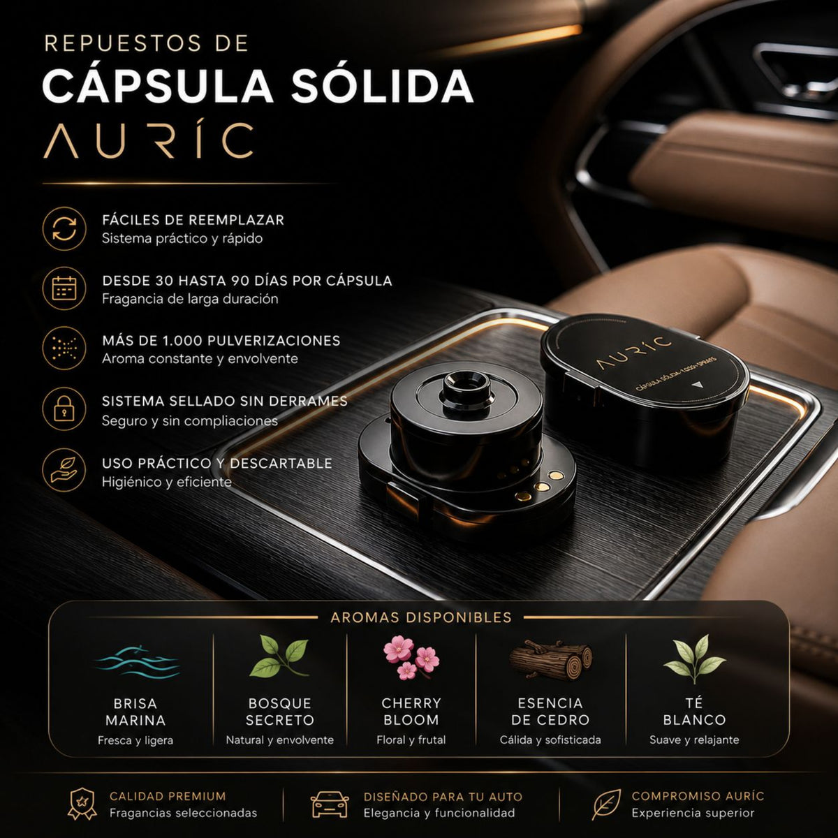 AURIC ® - Pack x3 Cartucho de aroma difusor -LUXURY-