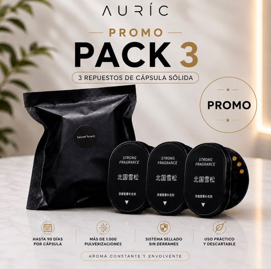 AURIC ® - Pack x3 Cartucho de aroma difusor -LUXURY-